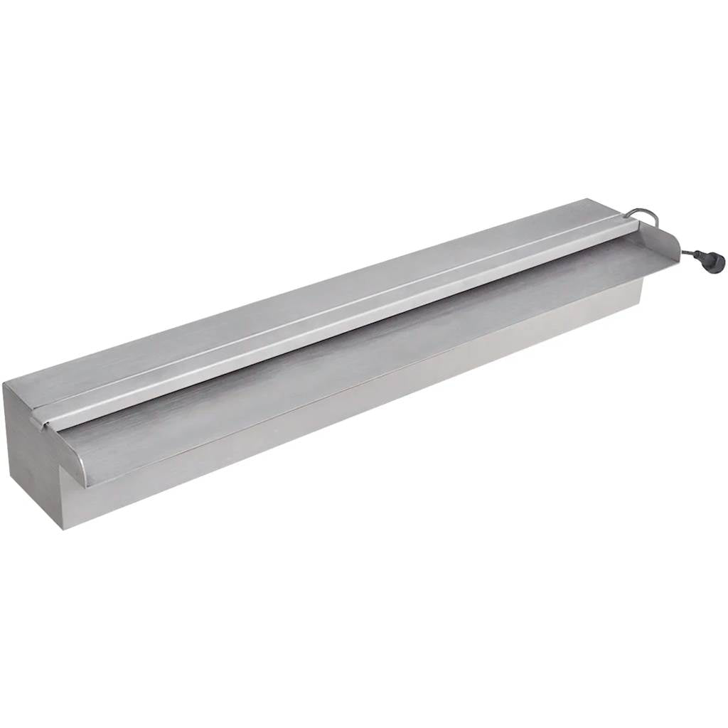 Pool Wasserfall mit LED Edelstahl 60cm