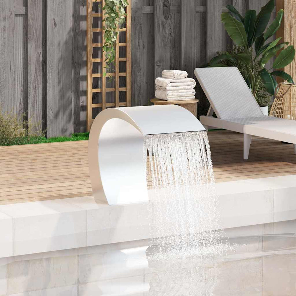 vidaXL Garden Waterfall Pool Fountain Stainless Steel 45x30x60 cm