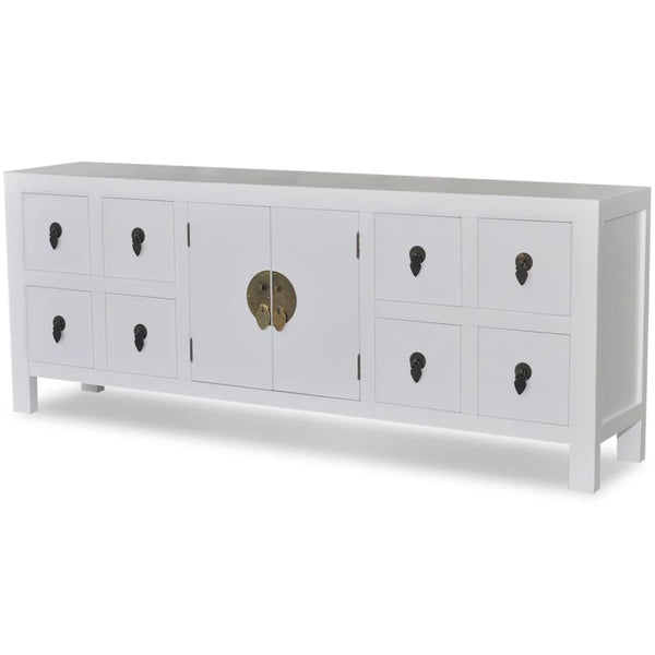 Sideboard Holz Asiatisches Design 8 Schubladen 2 Türen