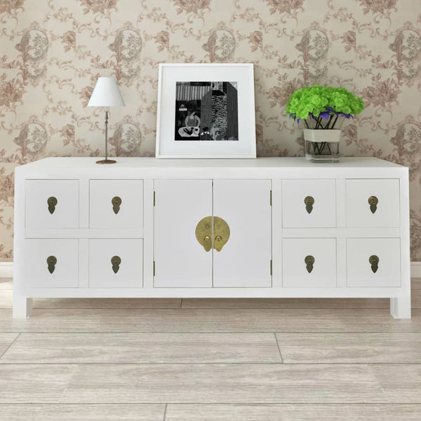 Sideboard Holz Asiatisches Design 8 Schubladen 2 Türen