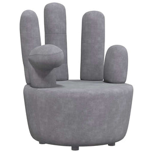 Grauer Samt Sessel in Handform
