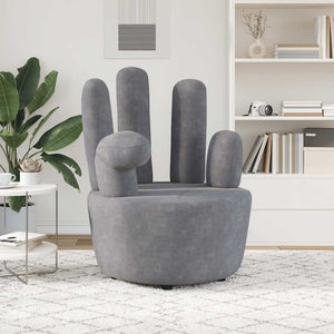 Grauer Samt Sessel in Handform