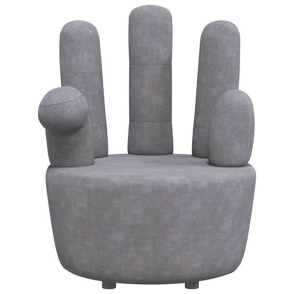 Sessel in Handform Grau Samt