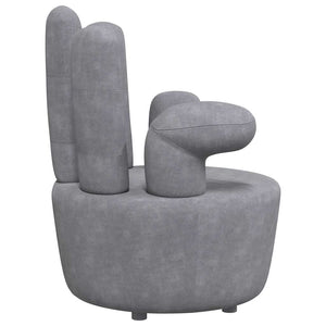 Sessel in Handform Grau Samt
