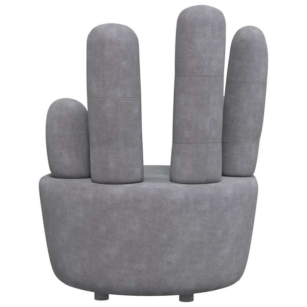 vidaXL Fauteuil en forme de main Velours Gris