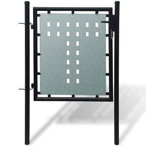 Schwarzes Einzeltor für Zäune 100 x 75 cm