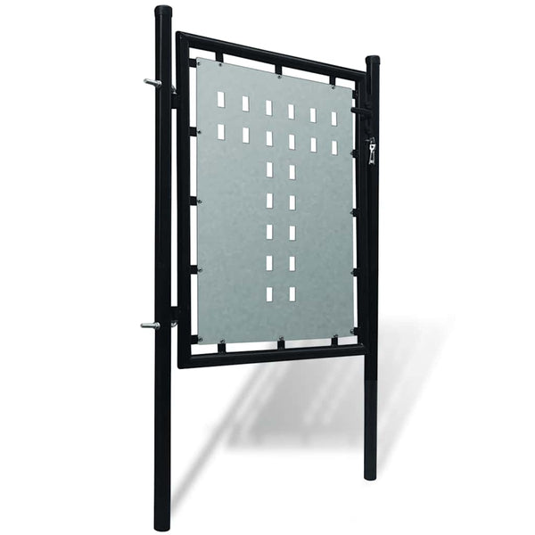 Schwarzes Einzeltor für Zäune 100 x 75 cm