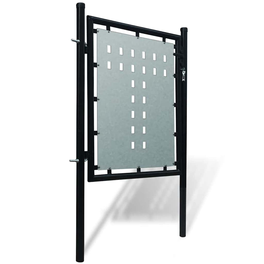 Schwarzes Einzeltor für Zäune 100 x 100 cm