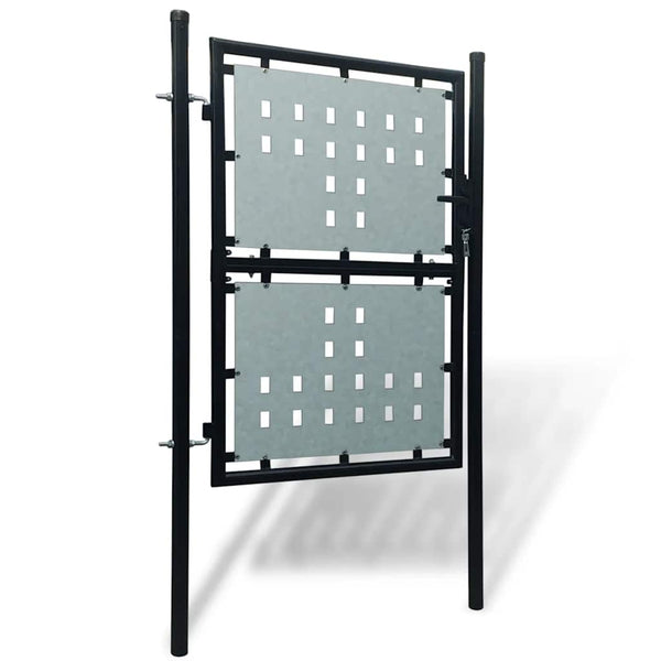 Schwarzes Einzeltür-Gartentor 100x125 cm