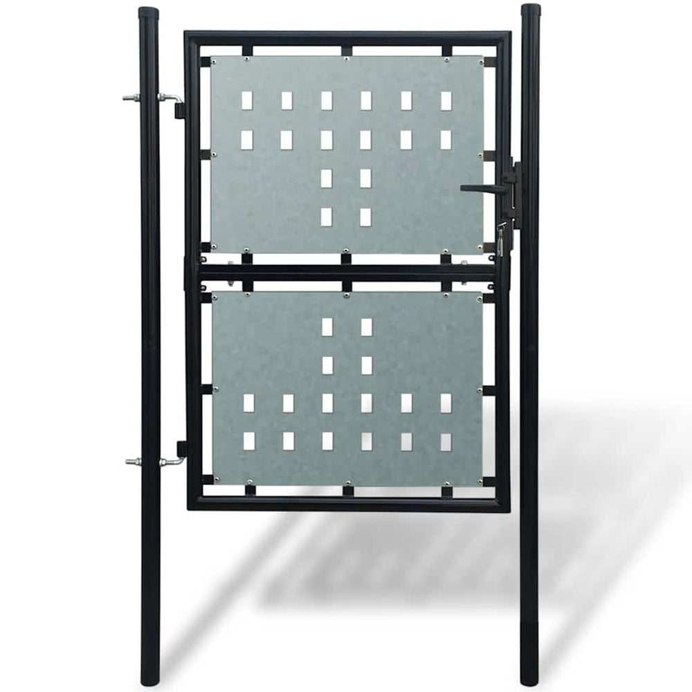 Schwarzes Einzeltor für Zäune 100 x 150 cm