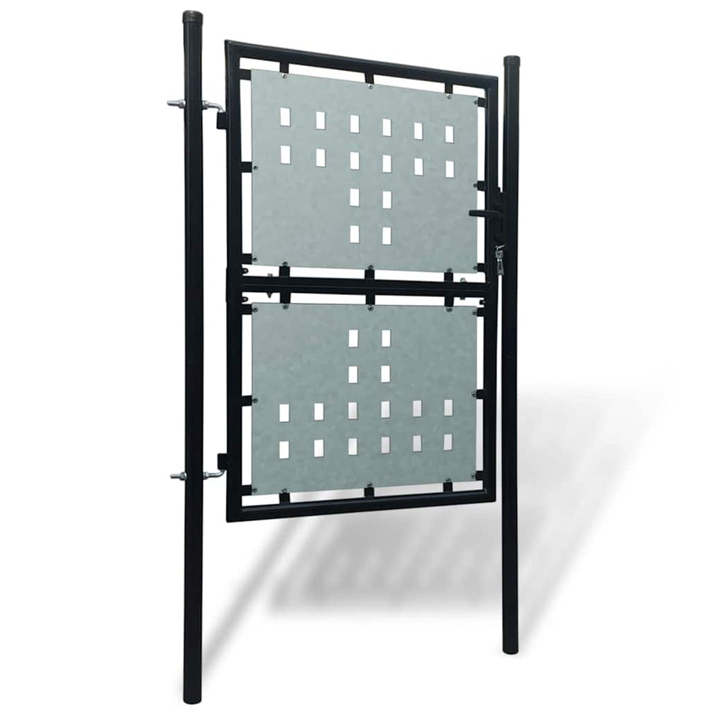 Schwarzes Einzeltor für Zäune 100 x 150 cm