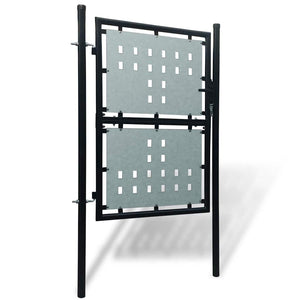 Schwarzes Einzeltor für Zäune 100 x 150 cm