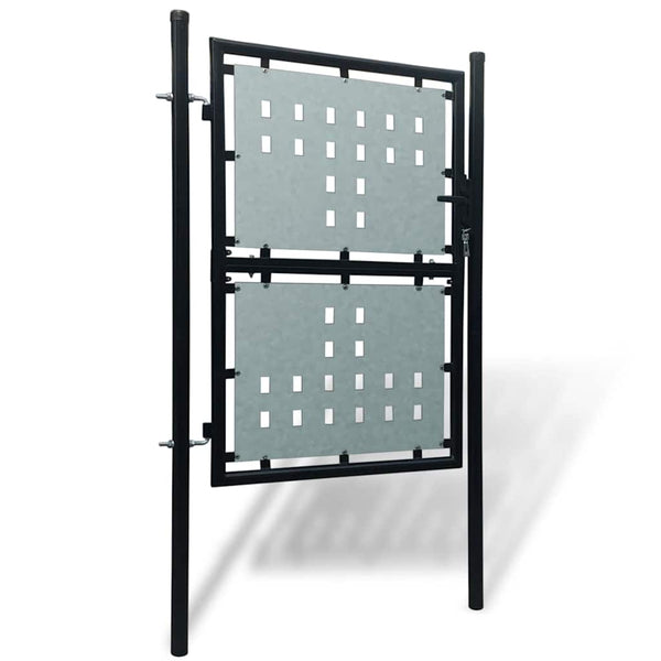 Schwarzes Einzeltor für Zäune 100 x 150 cm