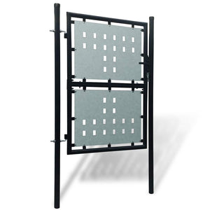 Schwarzes Einzeltor für Zäune 100 x 175 cm