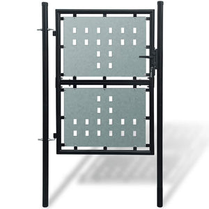 Schwarzes Einzeltor für Zäune 100 x 200 cm