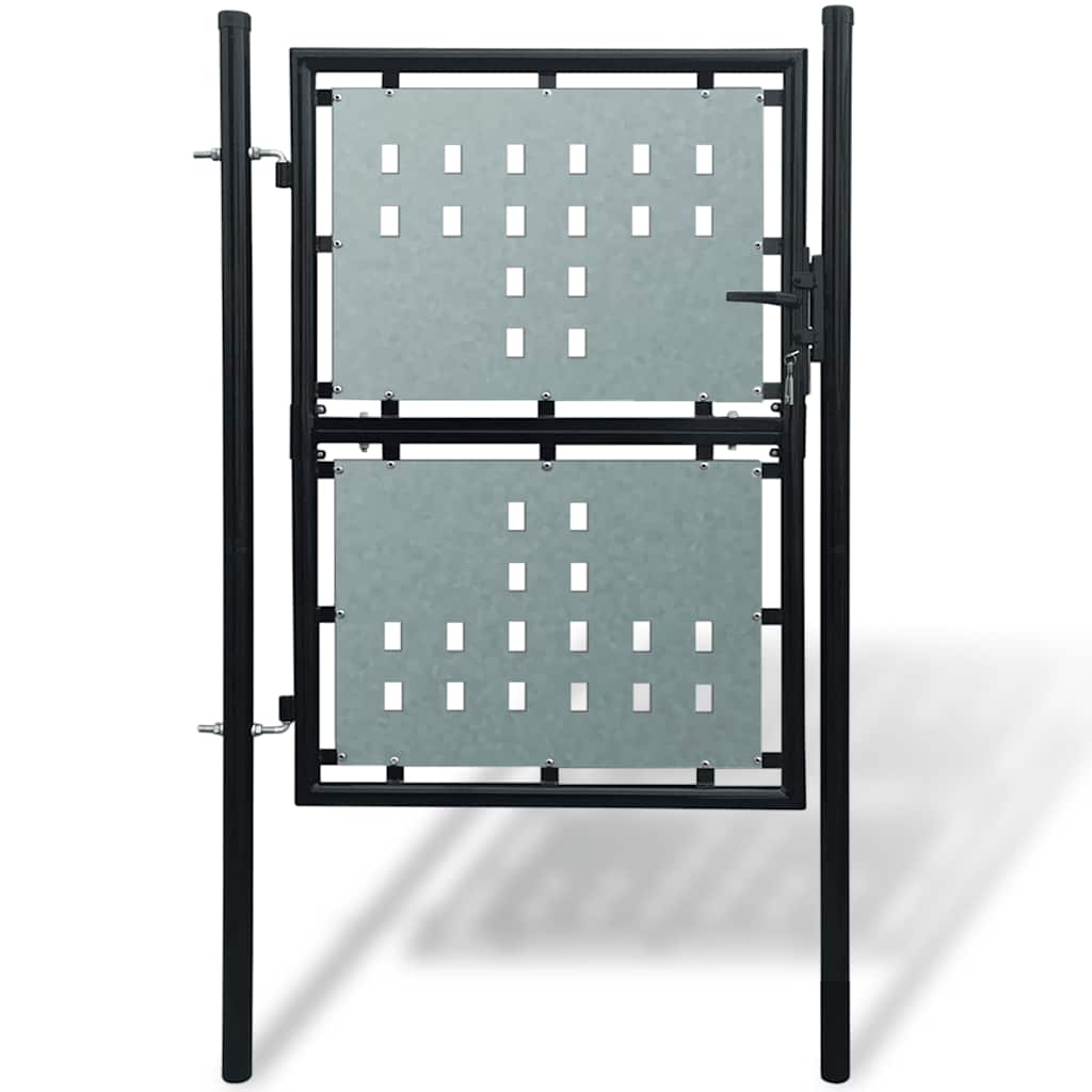 Schwarzes Einzeltor für Zäune 100 x 200 cm