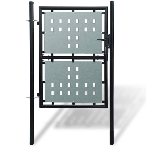 Schwarzes Einzeltor für Zäune 100 x 200 cm