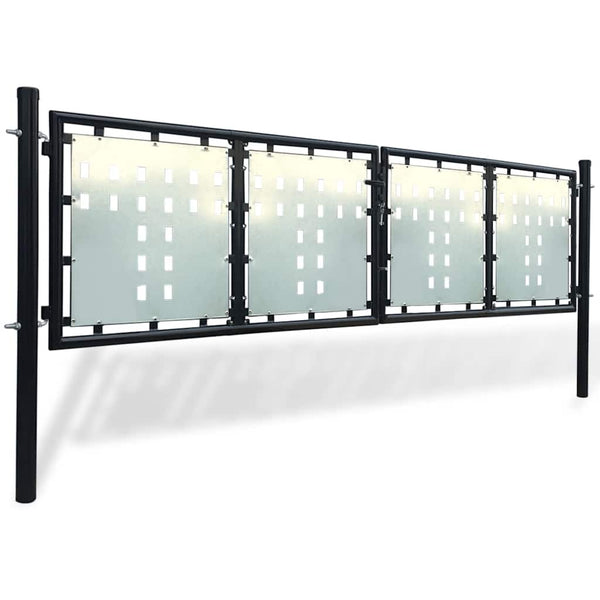 Schwarzes Einzeltor für Zäune 300 x 75 cm