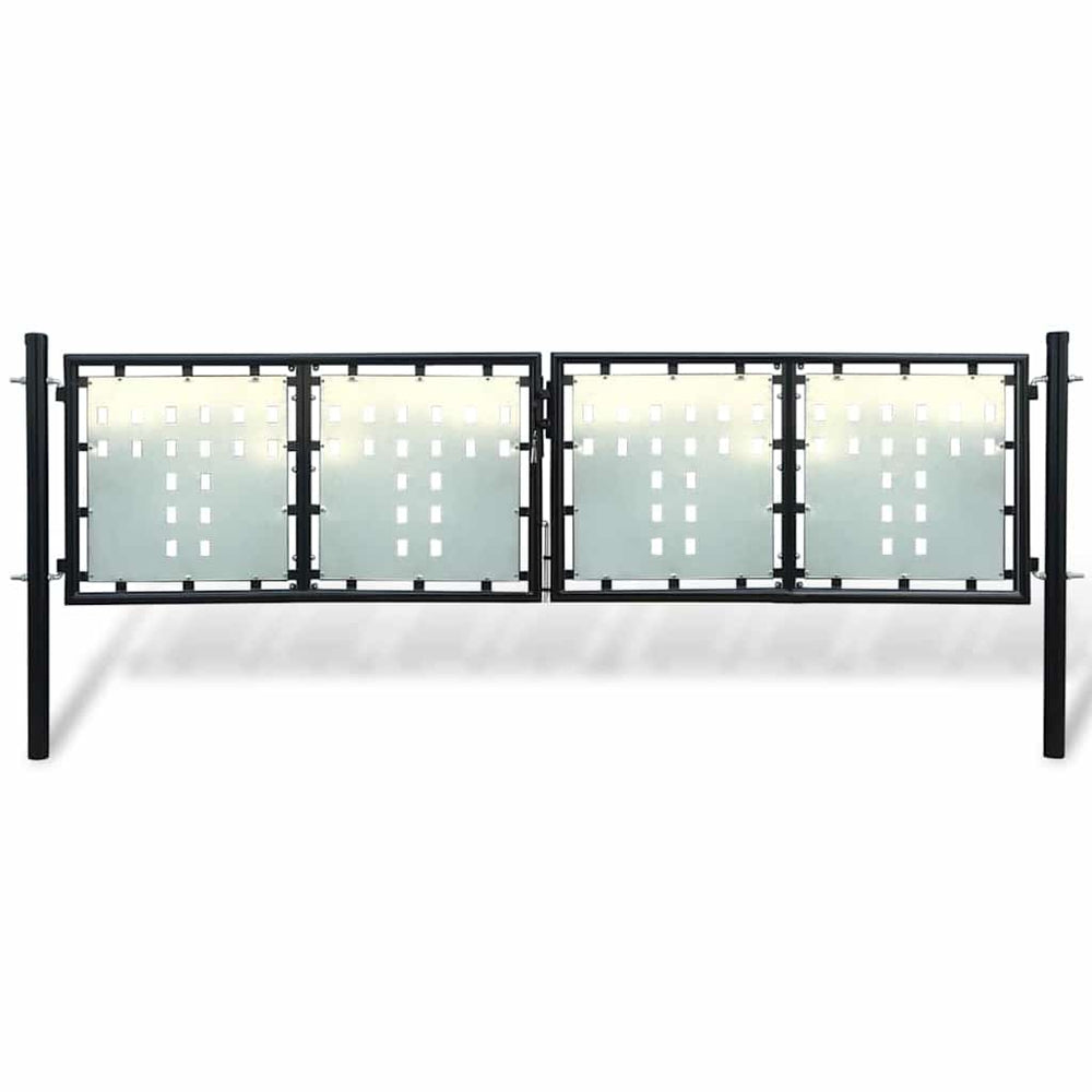 Schwarzes Einzeltor für Zäune 300 x 100 cm