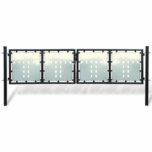Schwarzes Einzeltor für Zäune 300 x 100 cm