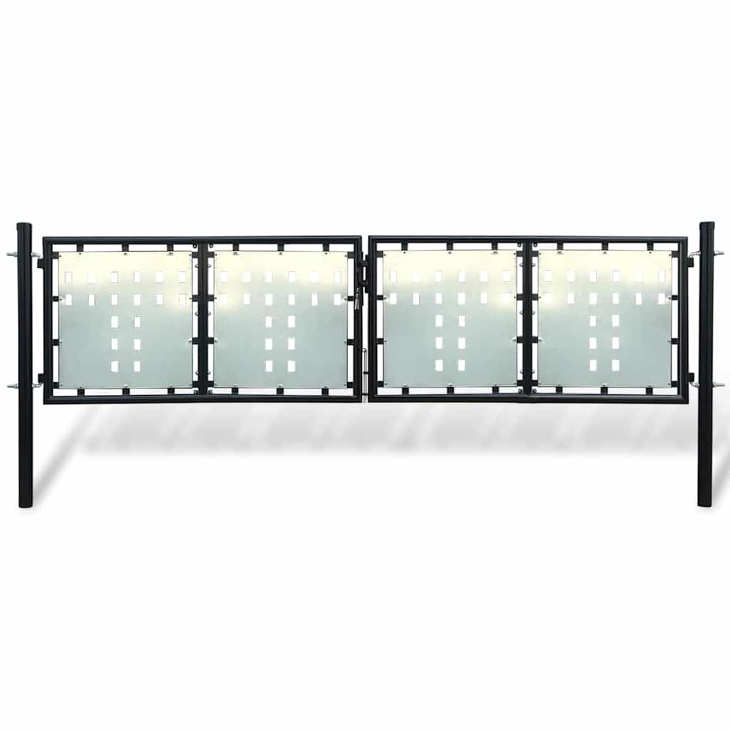 Schwarzes Einzeltor für Zäune 300 x 100 cm