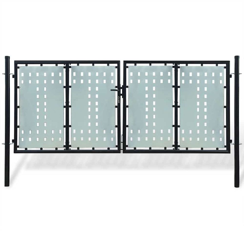 Schwarzes Einzeltor für Zäune 300 x 125 cm