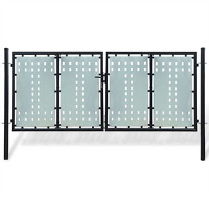 Schwarzes Einzeltor für Zäune 300 x 125 cm