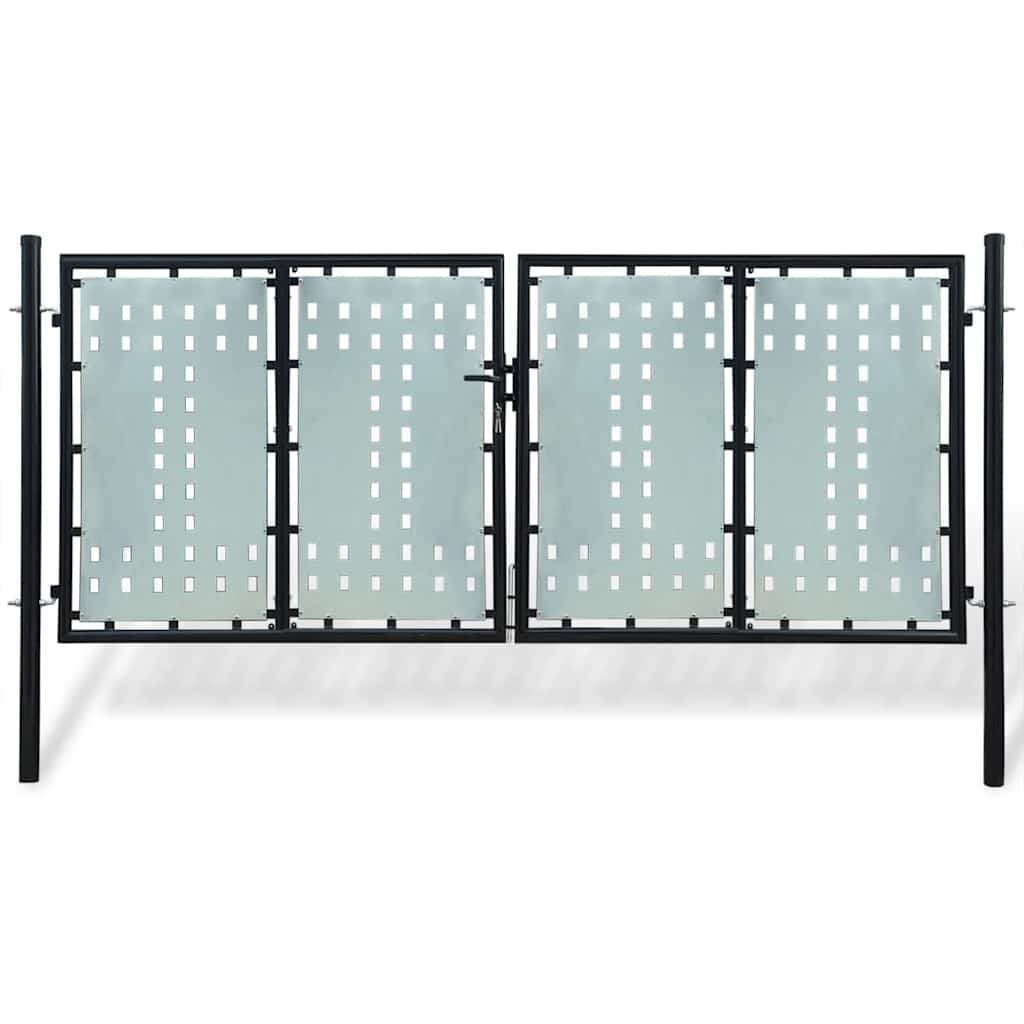 Schwarzes Einzeltor für Zäune 300 x 125 cm