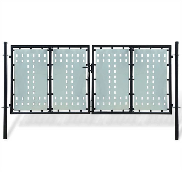 Schwarzes Einzeltor für Zäune 300 x 125 cm