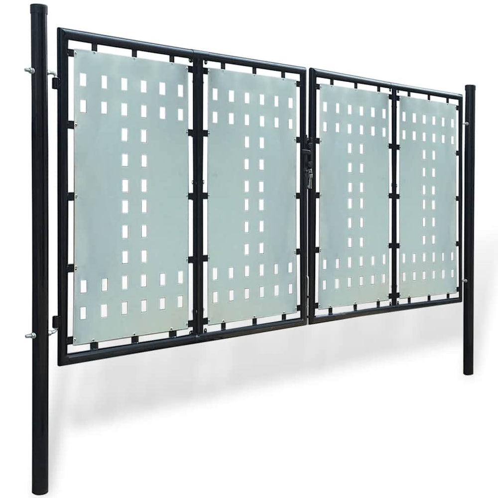 Schwarzes Einzeltor für Zäune 300 x 125 cm