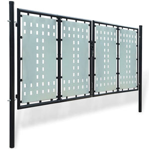 Schwarzes Einzeltor für Zäune 300 x 125 cm