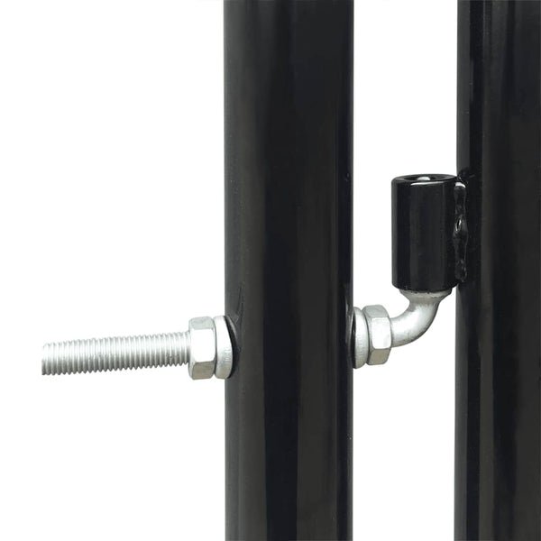 Schwarzes Einzeltor für Zäune 300 x 125 cm