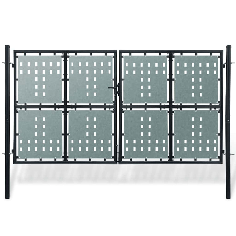 Schwarzes Einzeltor für Zäune 300 x 150 cm