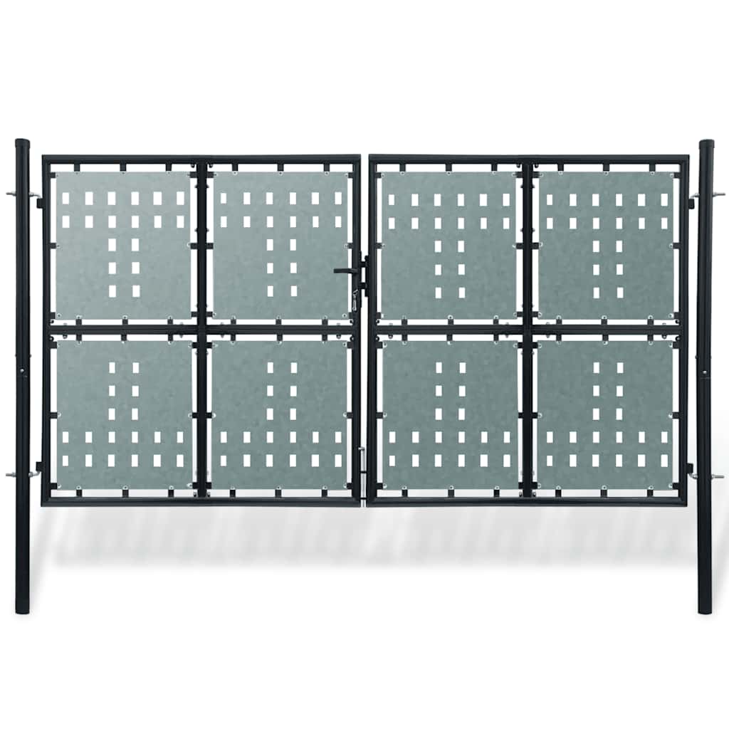 Schwarzes Einzeltor für Zäune 300 x 150 cm