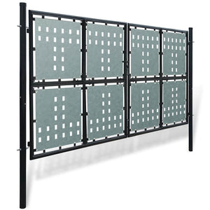 Schwarzes Einzeltor für Zäune 300 x 150 cm