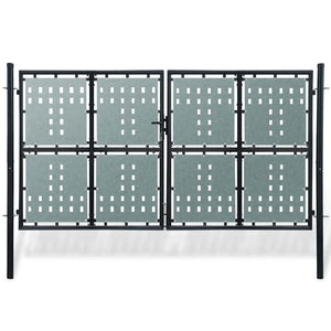 Schwarzes Einzeltor für Zäune 300 x 175 cm