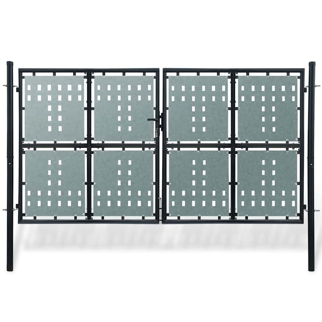 Schwarzes Einzeltor für Zäune 300 x 175 cm