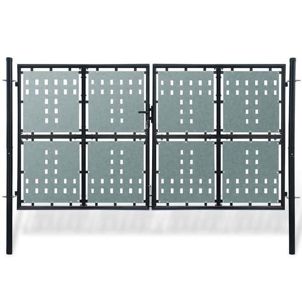 Schwarzes Einzeltor für Zäune 300 x 175 cm