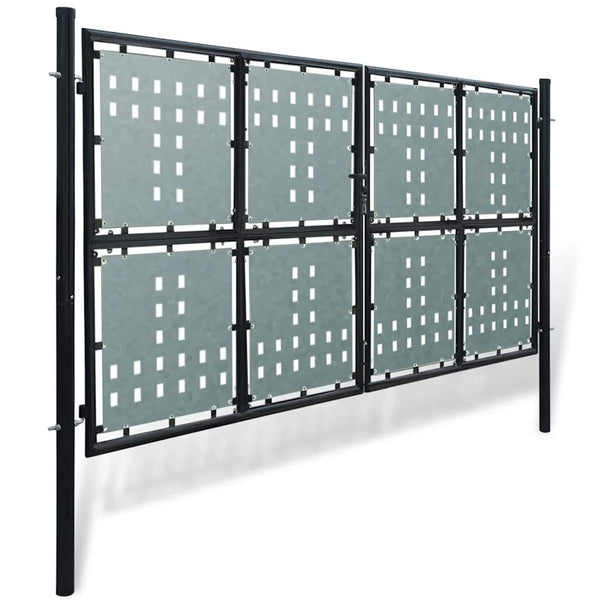 Schwarzes Einzeltor für Zäune 300 x 200 cm