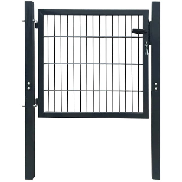 vidaXL 2D Garden Gate (Single) Anthracite Grey 100x80 cm