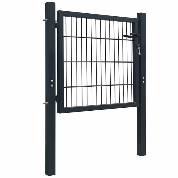 vidaXL 2D Garden Gate (Single) Anthracite Grey 100x80 cm