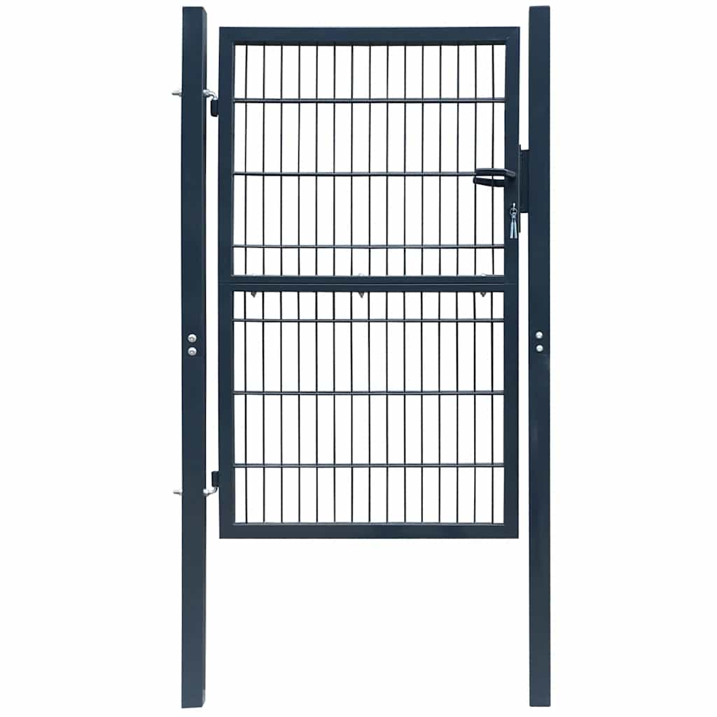 vidaXL 2D Garden Gate (Single) Anthracite Grey 100x120 cm