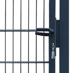 vidaXL 2D Garden Gate (Single) Anthracite Grey 100x120 cm