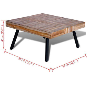 Quadratischer Couchtisch Altholz Teak