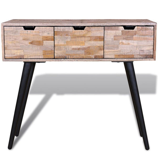 Konsolentisch Altholz Teak mit 3 Schubladen