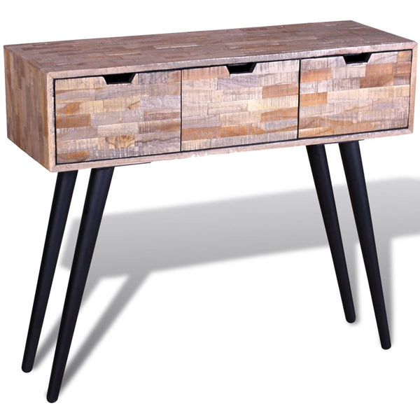 Konsolentisch Altholz Teak mit 3 Schubladen