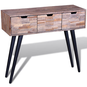 Konsolentisch Altholz Teak mit 3 Schubladen