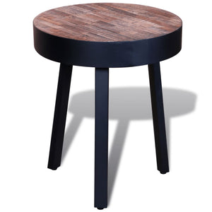 vidaXL Table d'appoint ronde en teck recyclé