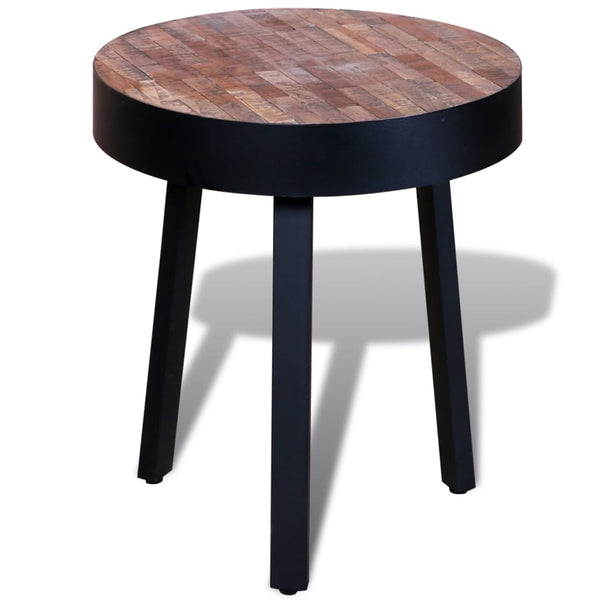 vidaXL Table d'appoint ronde en teck recyclé