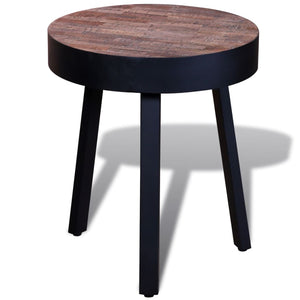 vidaXL Table d'appoint ronde en teck recyclé